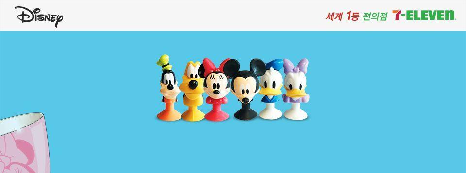 迪士尼與7-11聯名推出的迪士尼角色馬克杯活動宣傳